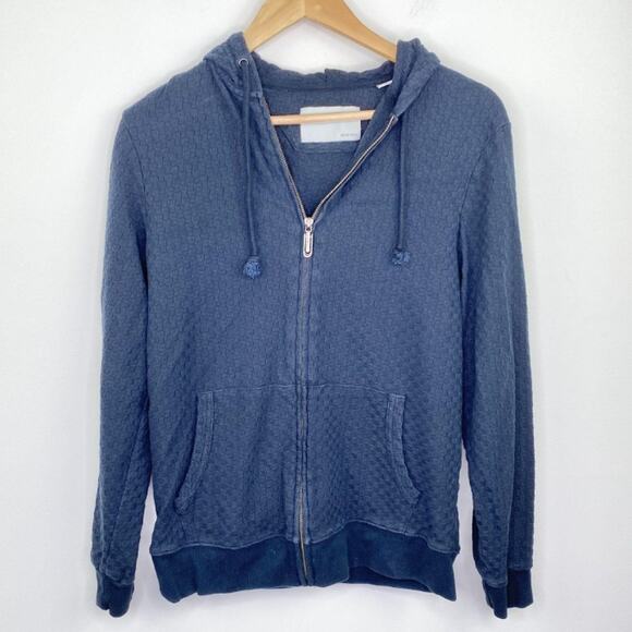 Private Stock Navy Blue Full Zip Long Sleeve Hoodie Men's Size Small S - Picture 1 of 6